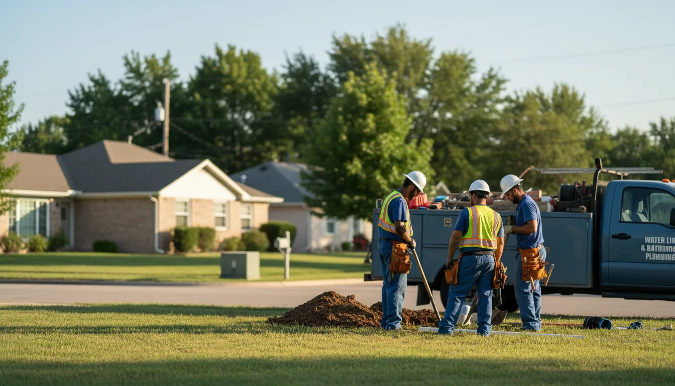 Residential water line and bathroom plumbing service in Newhall, IA